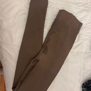 Brown High-Waist Seamless Fleece Lined tights
